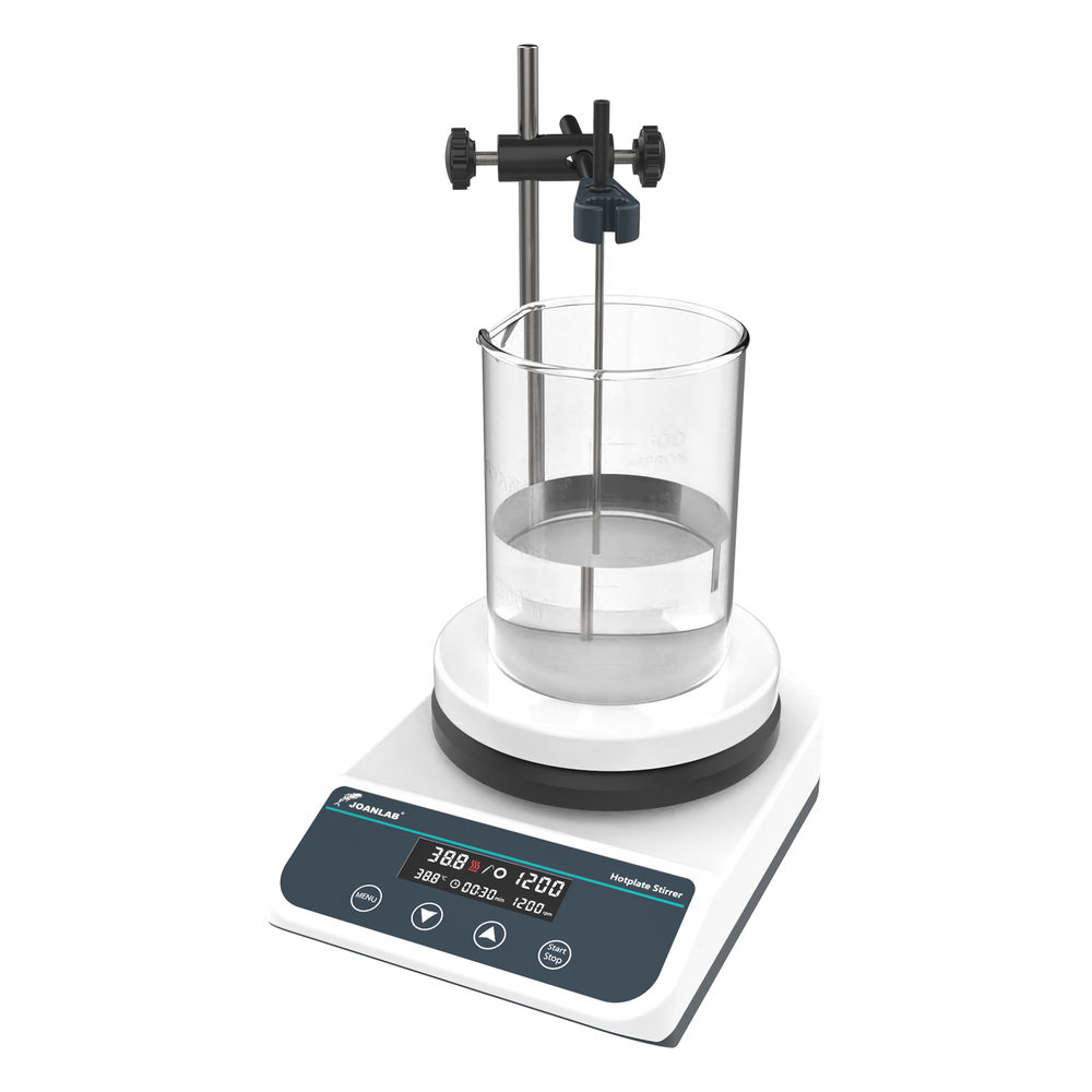 Agitador magnético con calefacción JOANLAB · Serie HS-5/6/8 — 2-20 L, 50-1500 rpm