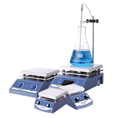 Agitador magnético con calefacción JOANLAB · Serie HS-12/17/19 — 1-5 L, 0-2000 rpm
