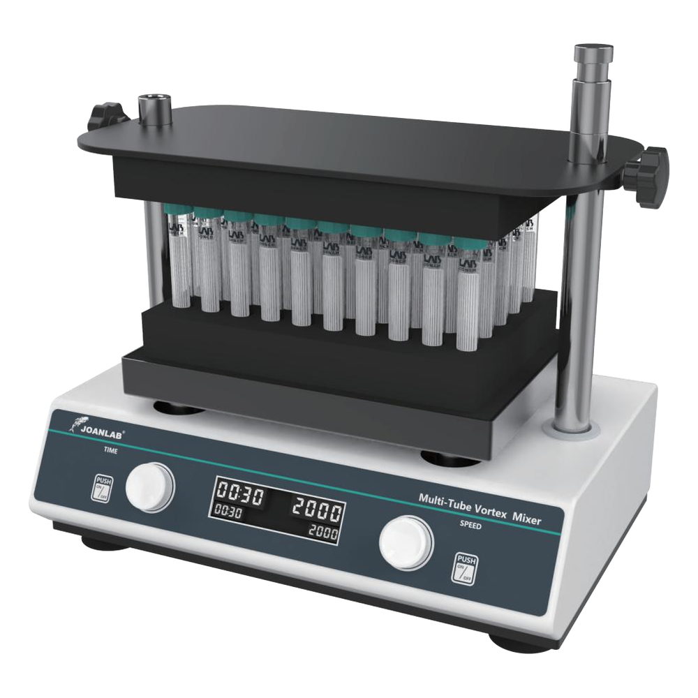 Agitador vórtex multitubo JOANLAB · VM-800Pro — Hasta 72 tubos, 500-3000 rpm